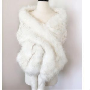 Ivory fur shawl